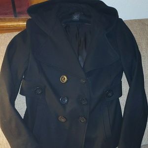 Calvin Klein Hooded Navy Peacoat